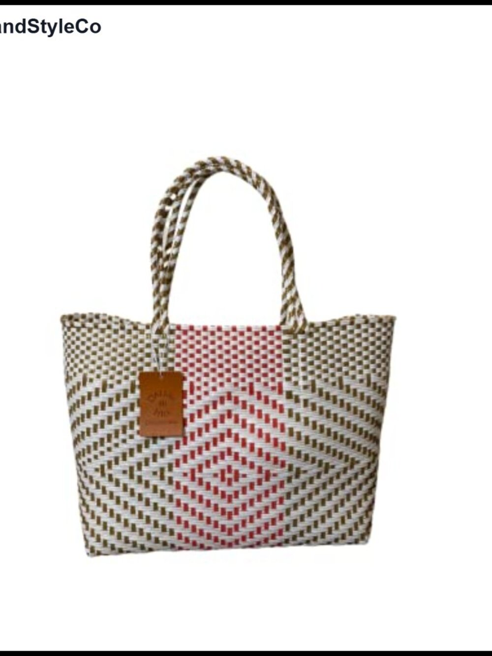 Oversized Handwoven Tote Bag Recycled Plastic Shoulder Purse Beach Travel